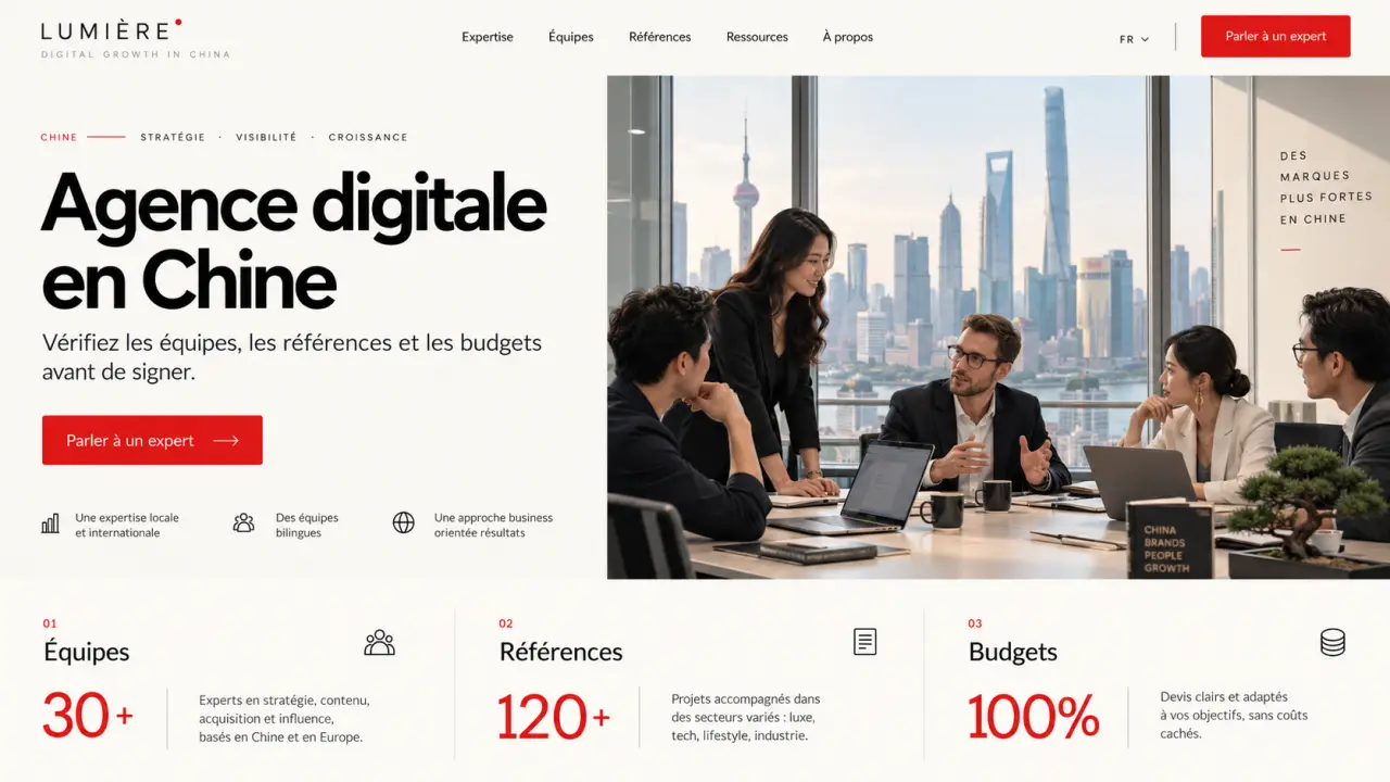 Agence digitale en Chine : vérifiez les équipes, les références et les budgets avant de signer