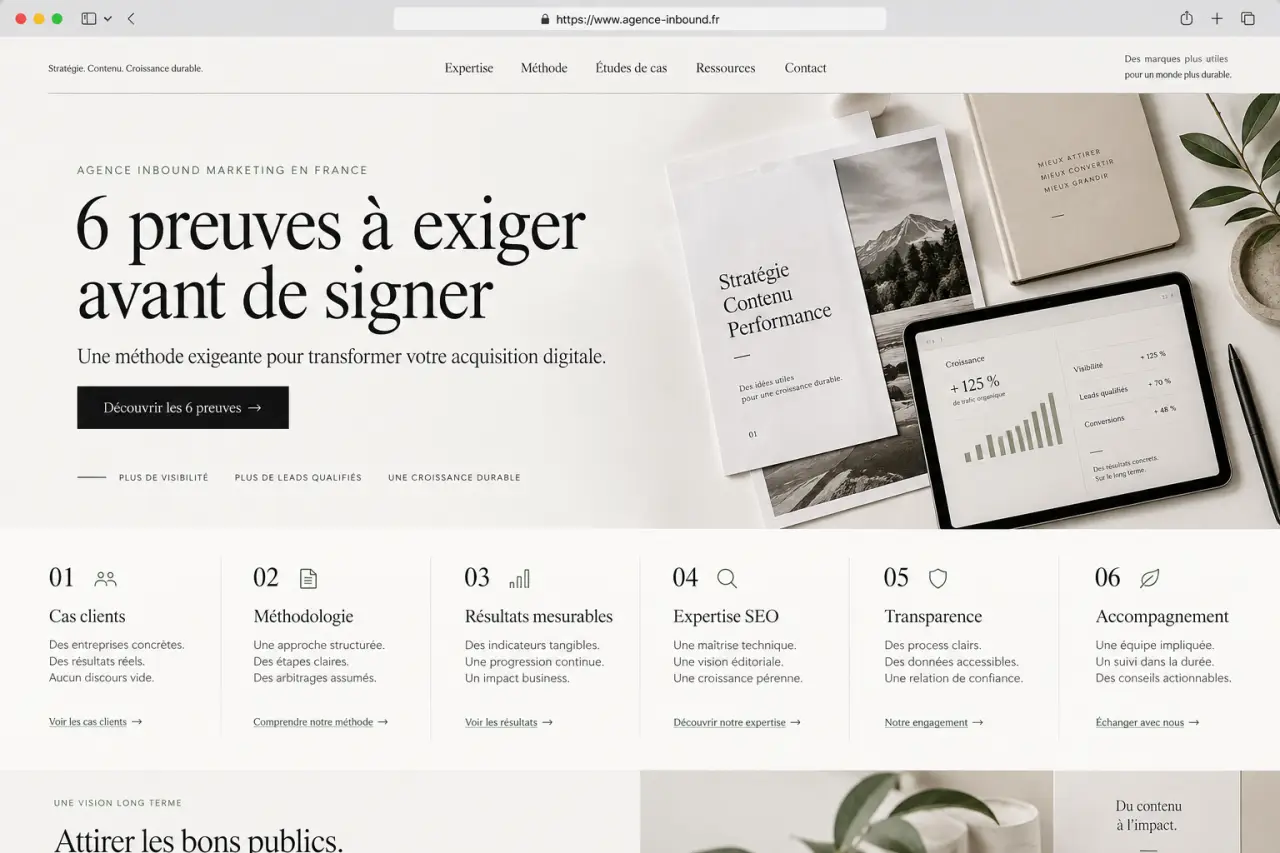 Agence inbound marketing en France : 6 preuves à exiger avant de signer