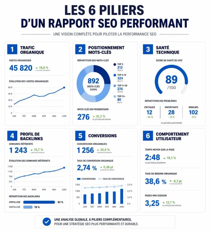 Les 6 indicateurs clés d'un rapport SEO efficace pour le suivi des performances