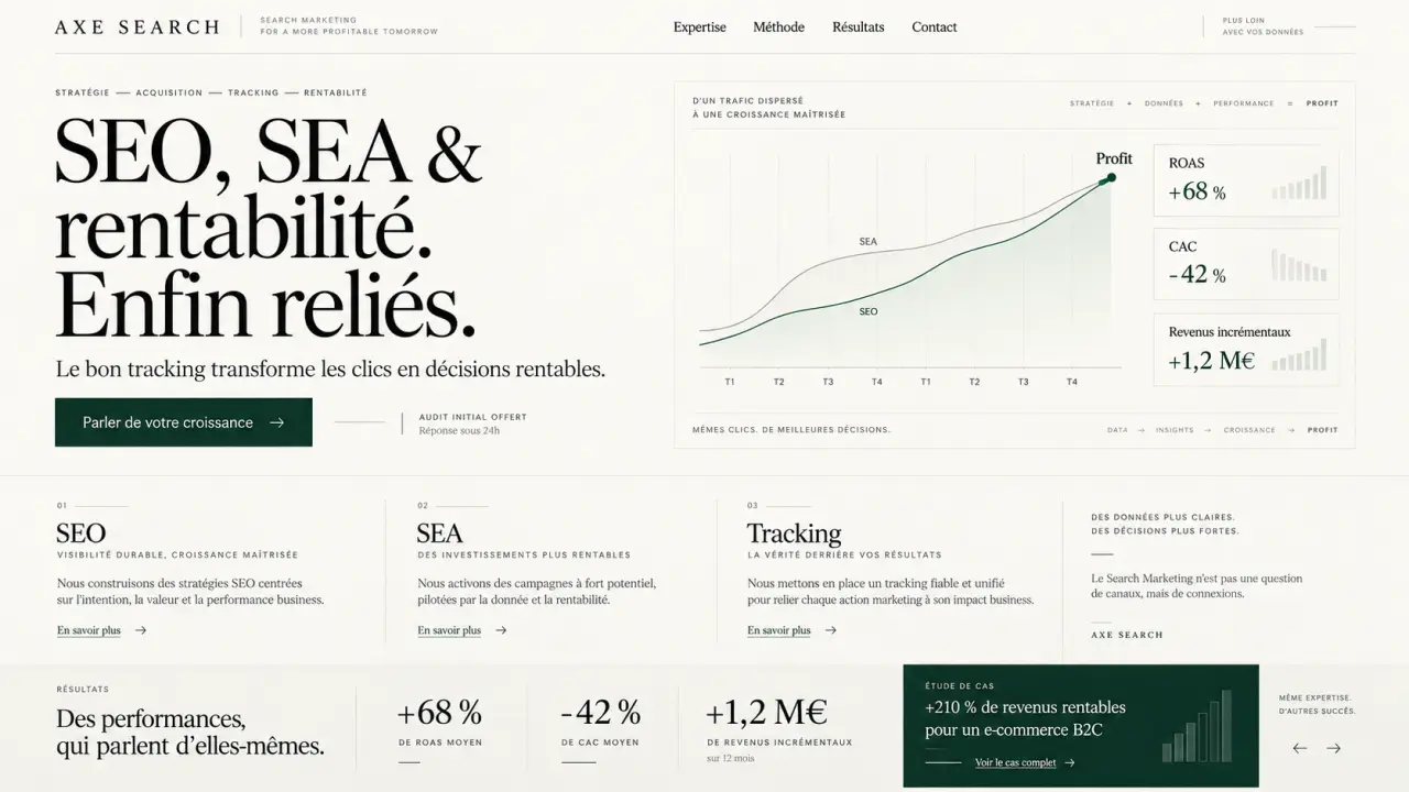 Une agence de Search Marketing relie SEO, SEA et rentabilité grâce au bon tracking