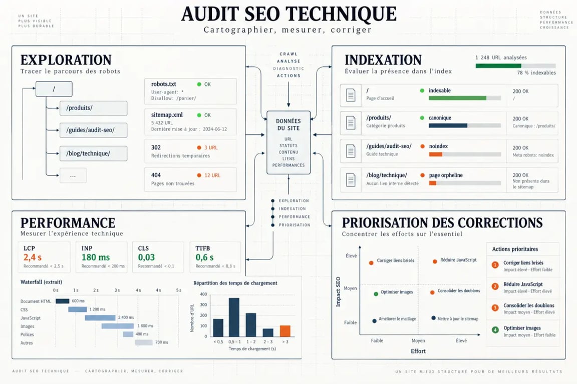 SEO technical audit service : visualisation des priorités d’un audit technique SEO