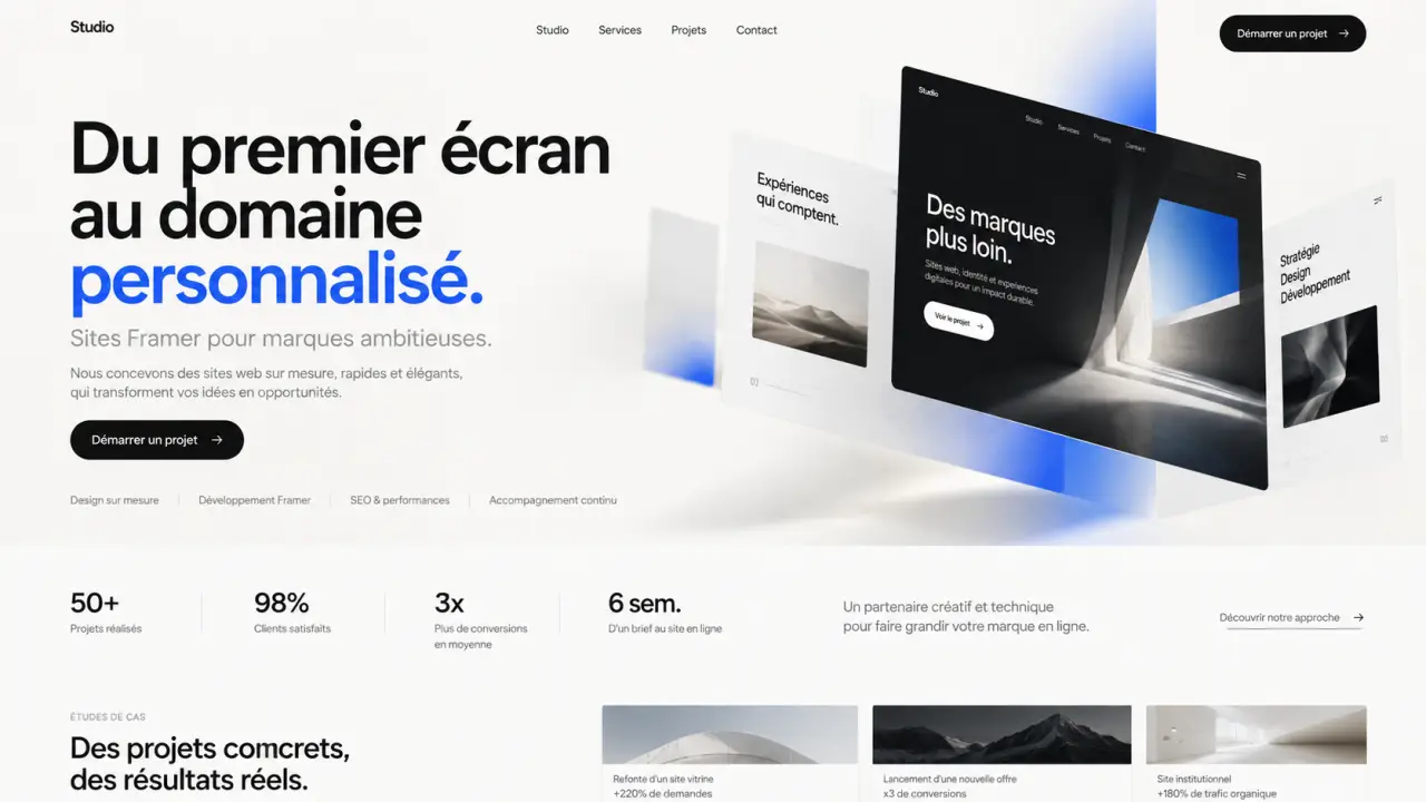 Création de site web avec Framer : du premier écran au domaine personnalisé