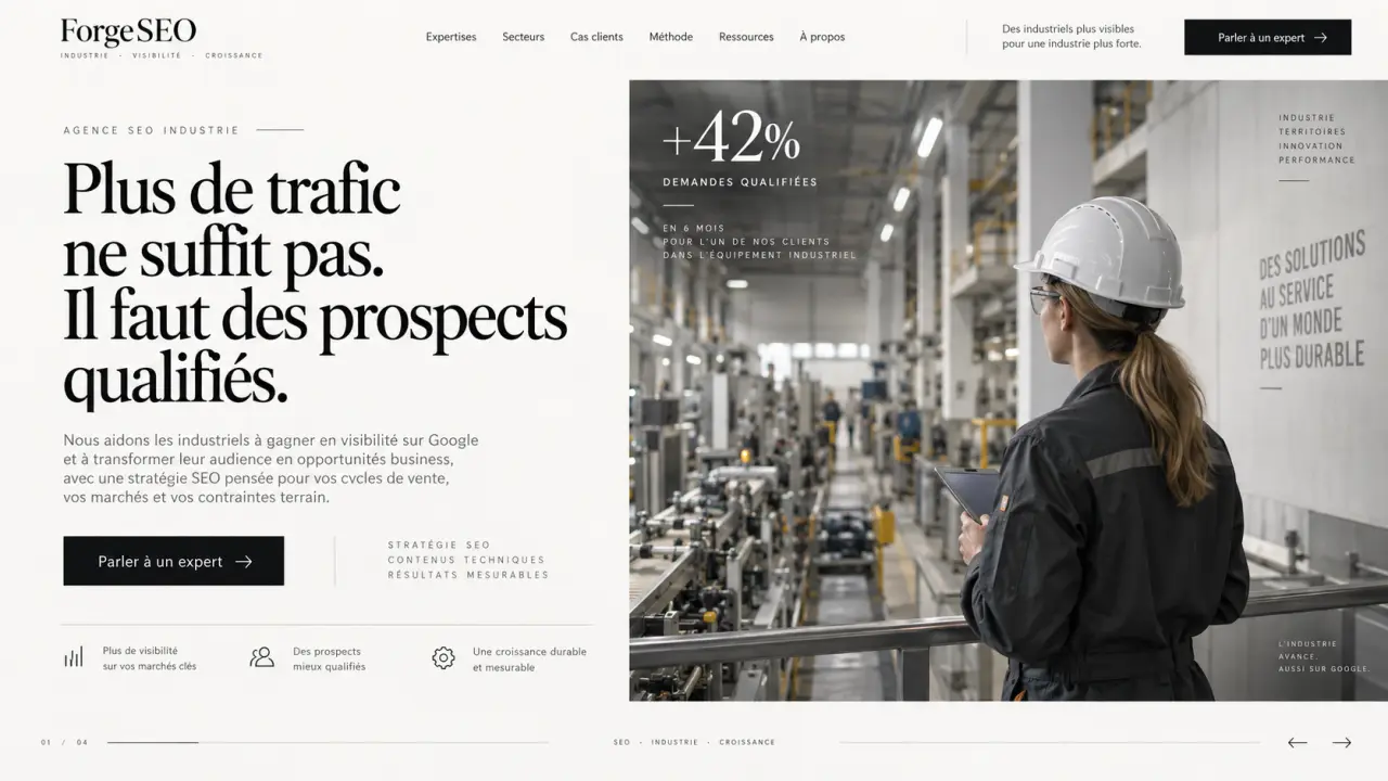 Agence SEO industrie : plus de trafic ne suffit pas, il faut des prospects qualifiés